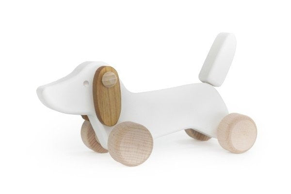 Dackel auf Rädern - Holzspielzeughund