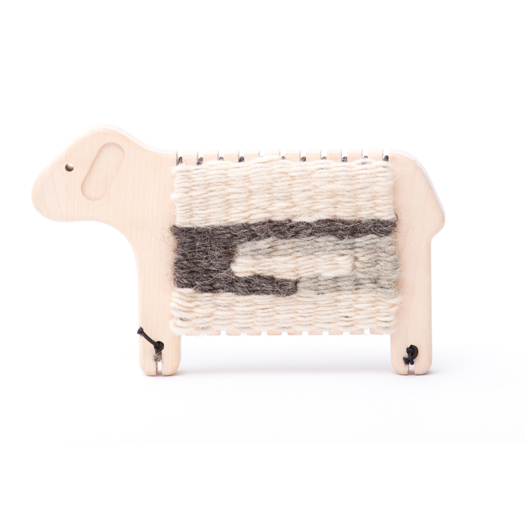 Wooden loom - weaving sheep