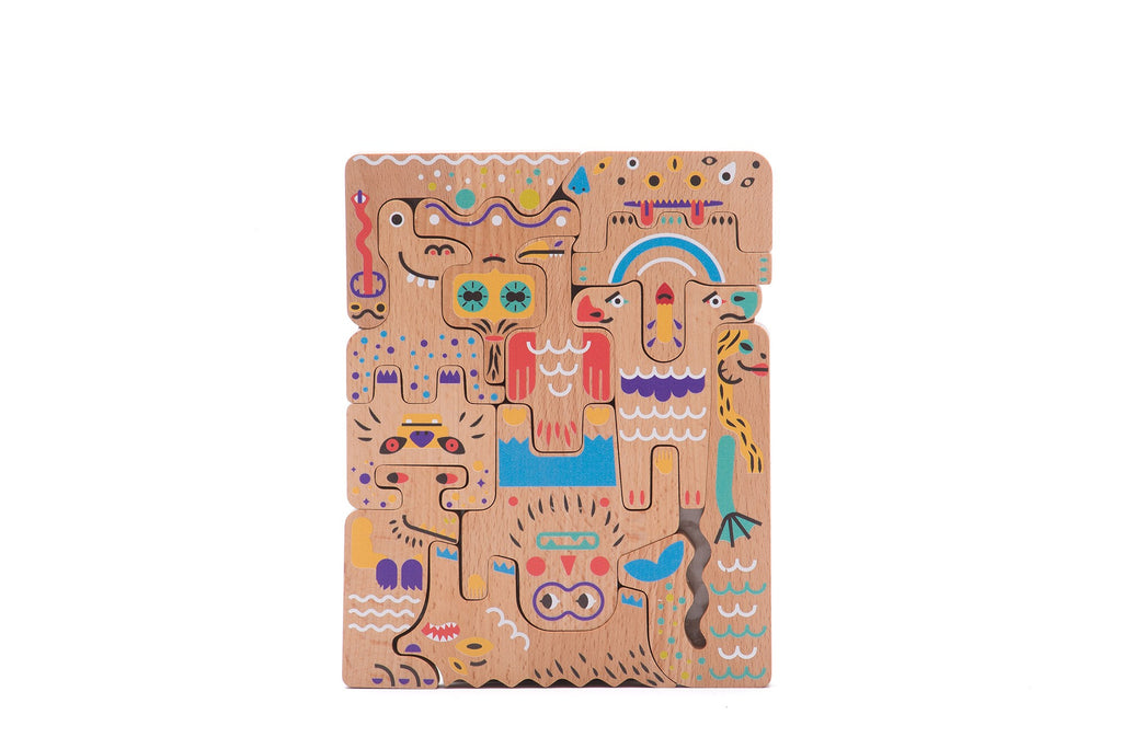 Freundliche Monster doppelseitiges Puzzle
