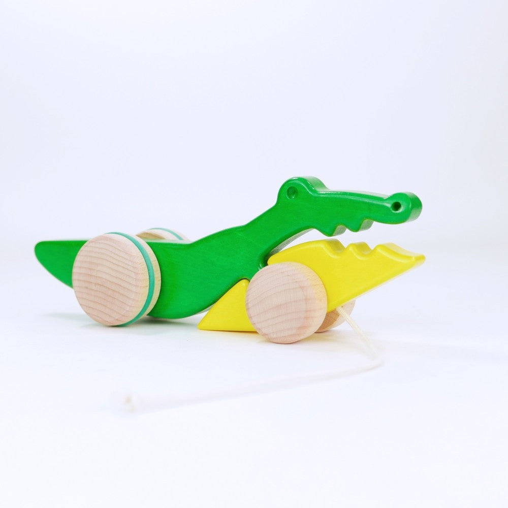 Holzkrokodil (öffnet und schließt das Maul)