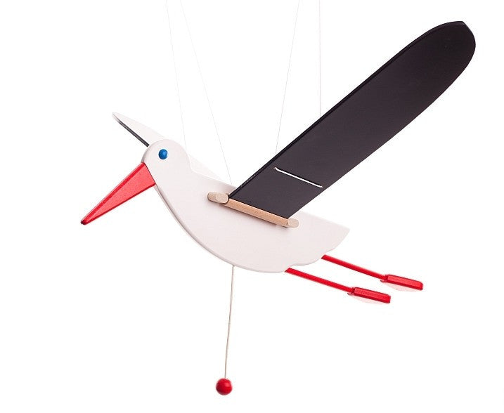 Fliegender Storch zum Aufhängen - bewegliche Flügel