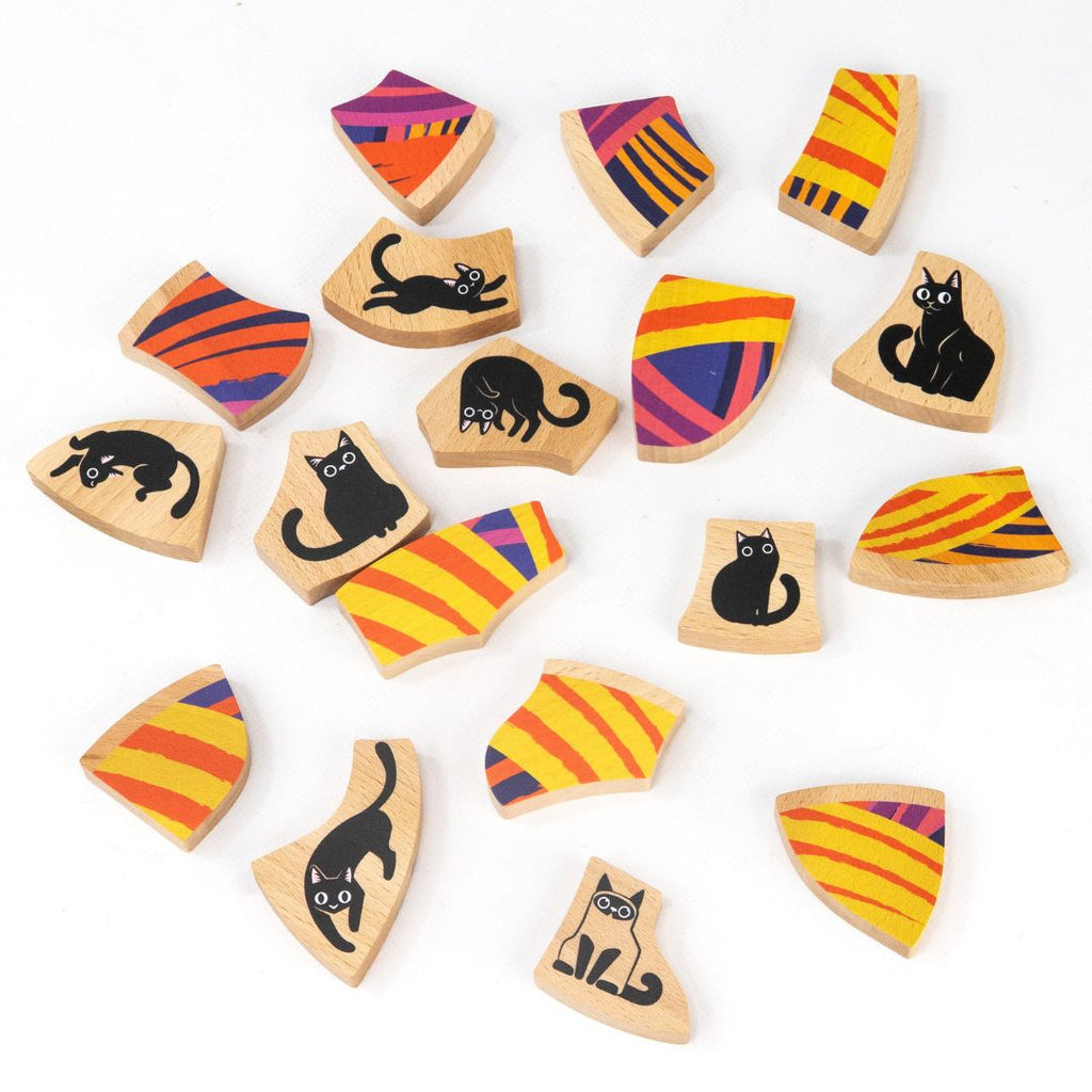 Zweiseitiges rundes Katzenpuzzle
