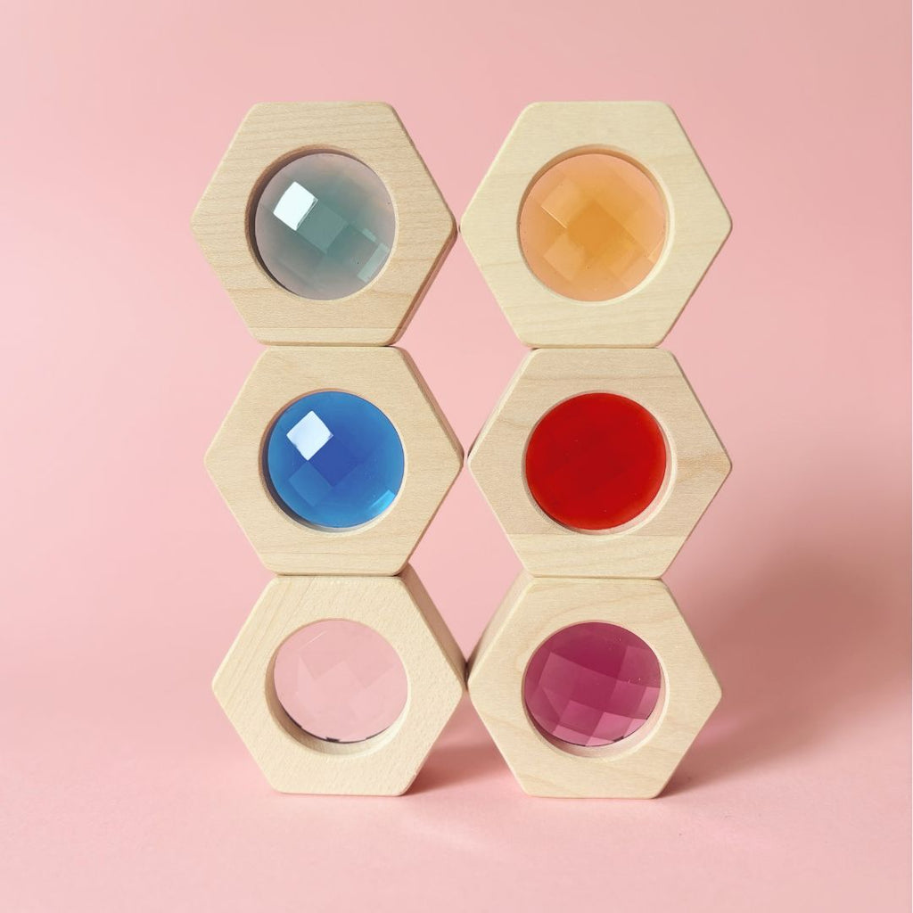 Kaleidoskop mit Holzgehäuse