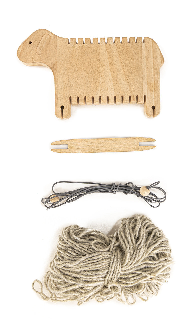 Wooden loom - weaving sheep