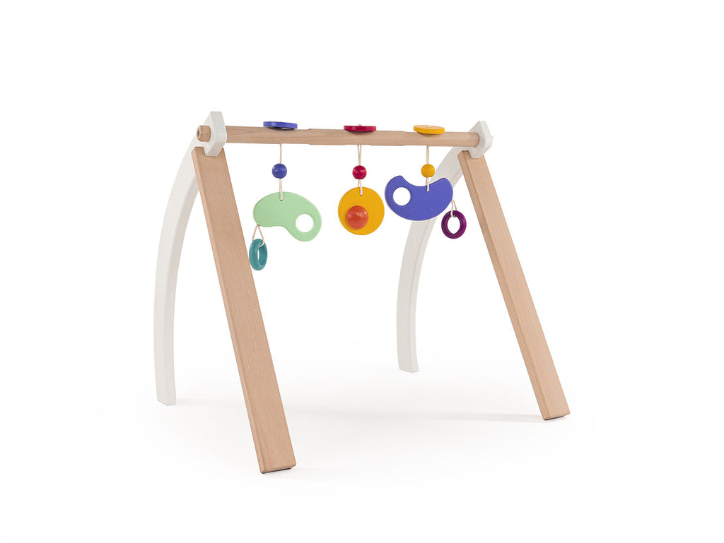 Wooden arch with toys - children's gym
