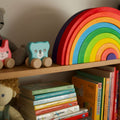 Colorful push-along animals on wheels