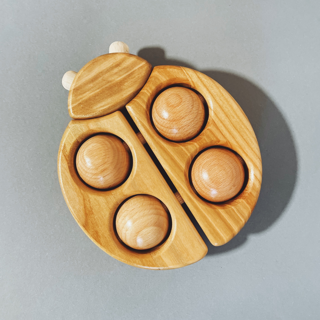 Holz Marienkäfer mit Rädern