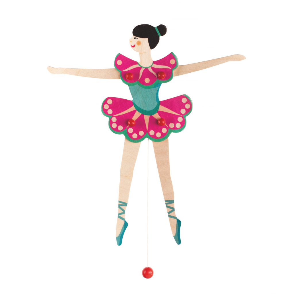 Hölzerne Ballerina (bewegliche Elemente) - Wanddekoration