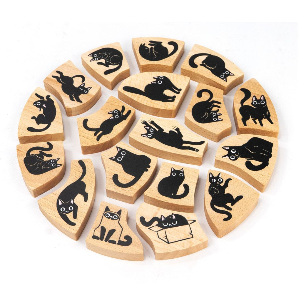 Zweiseitiges rundes Katzenpuzzle