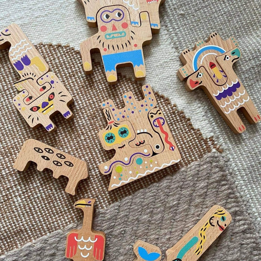 Freundliche Monster doppelseitiges Puzzle