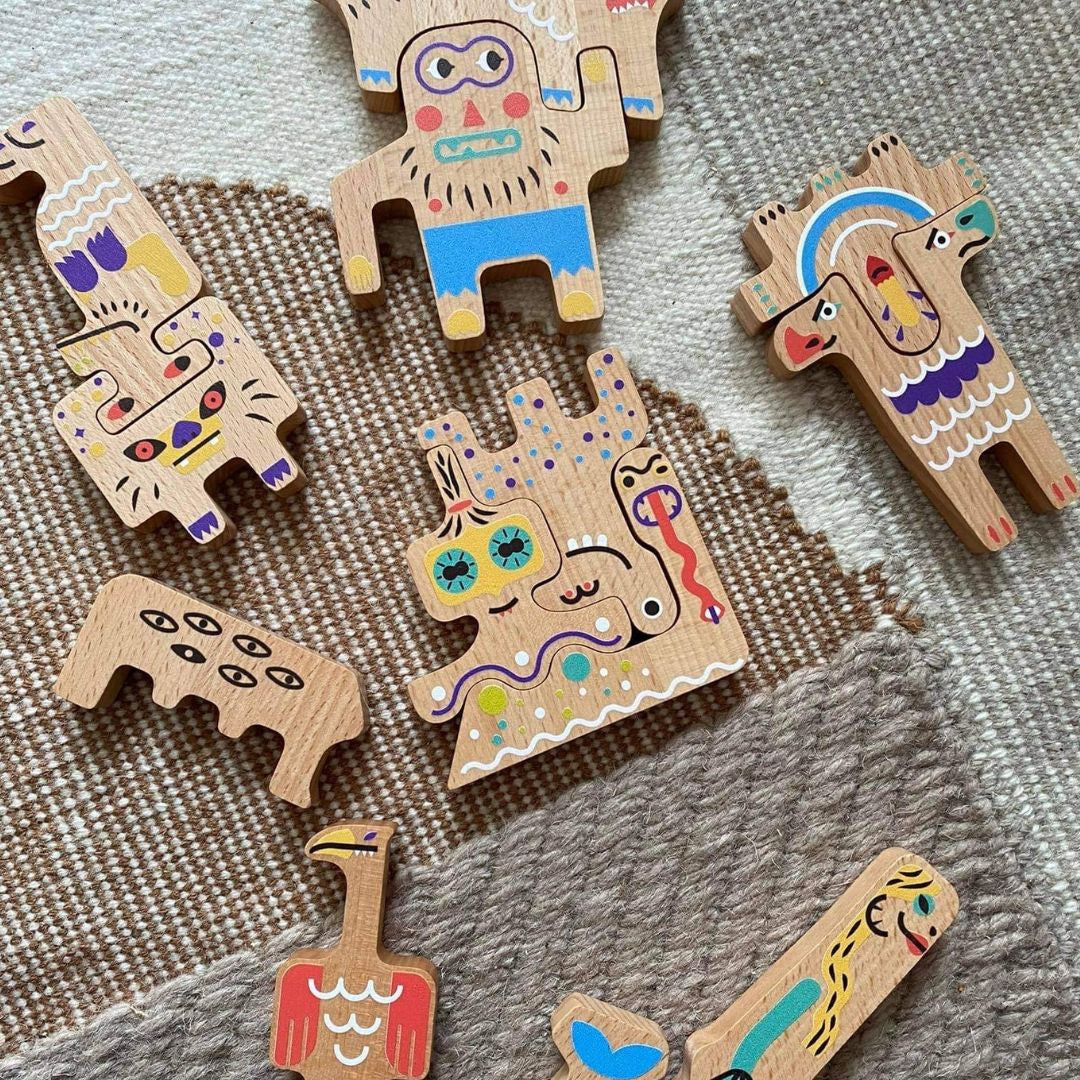 Przyjazne potwory puzzle dwustronne