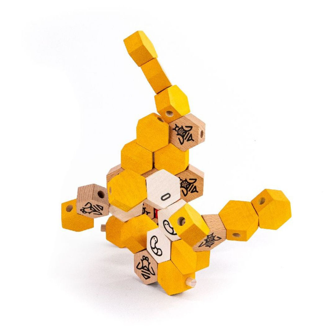Beehive with bees - building blocks