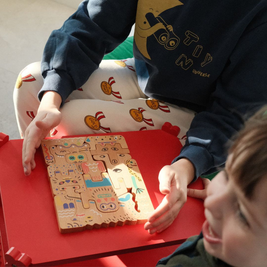 Freundliche Monster doppelseitiges Puzzle