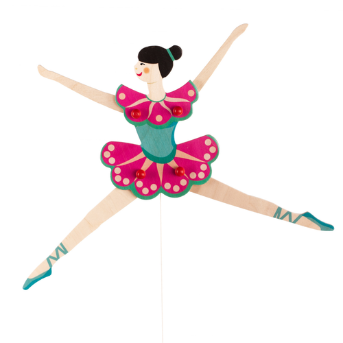 Wooden Ballerina (movable parts) - wall decoration