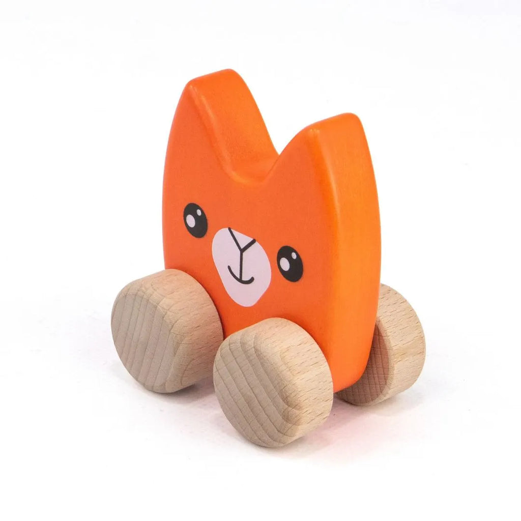 Colorful push-along animals on wheels